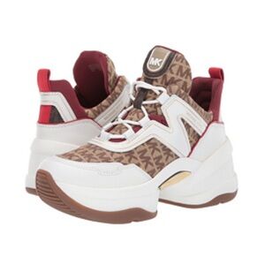 Michael Kors women Olympia platform Brown and White Sneakers size 11